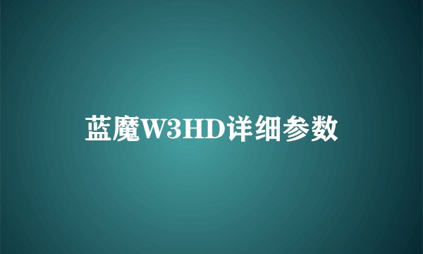 蓝魔W3HD详细参数
