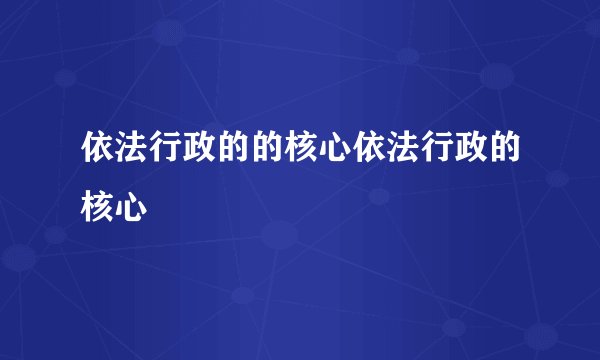 依法行政的的核心依法行政的核心