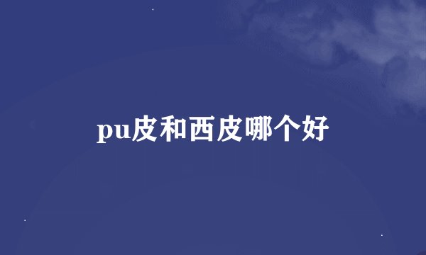 pu皮和西皮哪个好