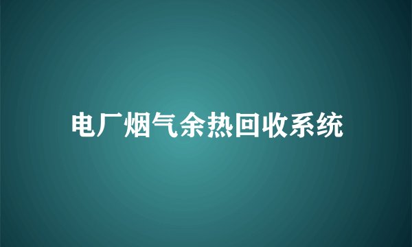 电厂烟气余热回收系统