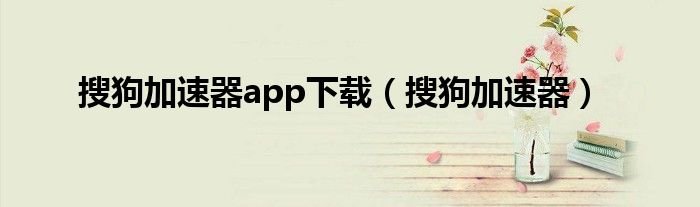 搜狗加速器app下载搜狗加速器