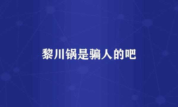 黎川锅是骗人的吧