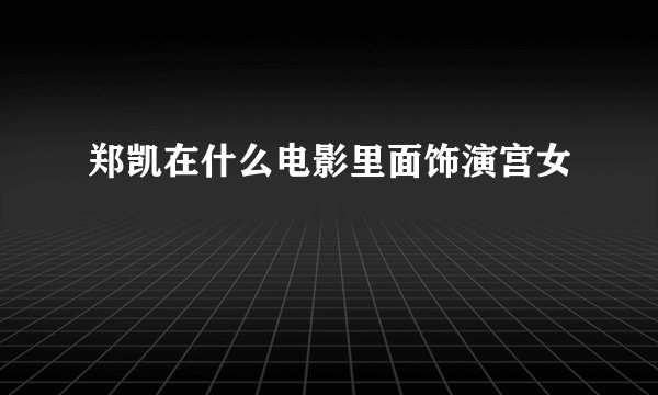 郑凯在什么电影里面饰演宫女