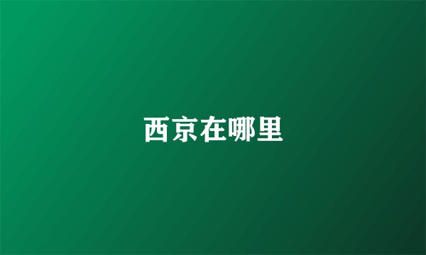 西京在哪里