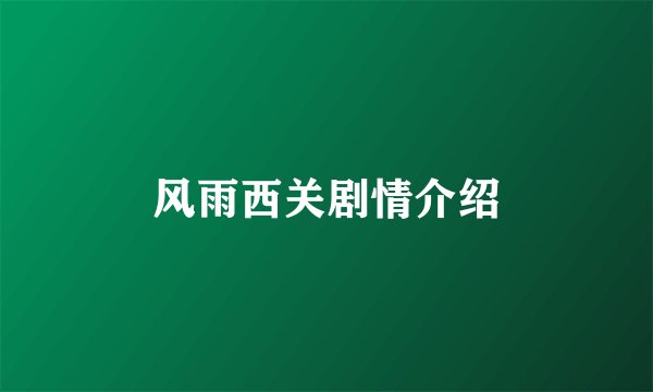 风雨西关剧情介绍
