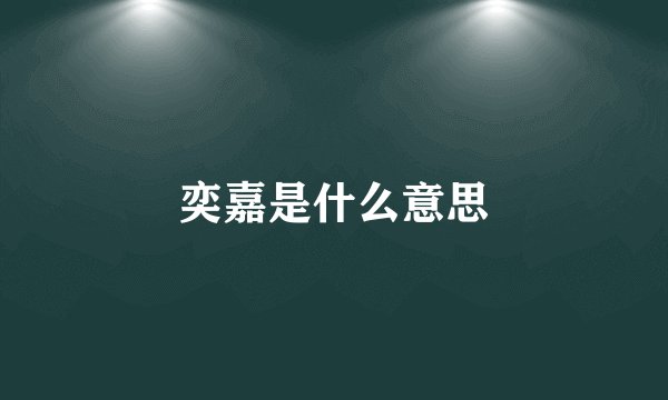 奕嘉是什么意思
