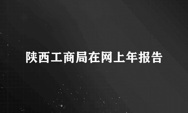 陕西工商局在网上年报告