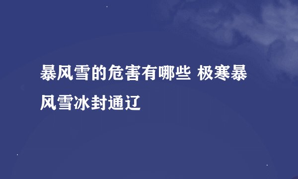 暴风雪的危害有哪些 极寒暴风雪冰封通辽