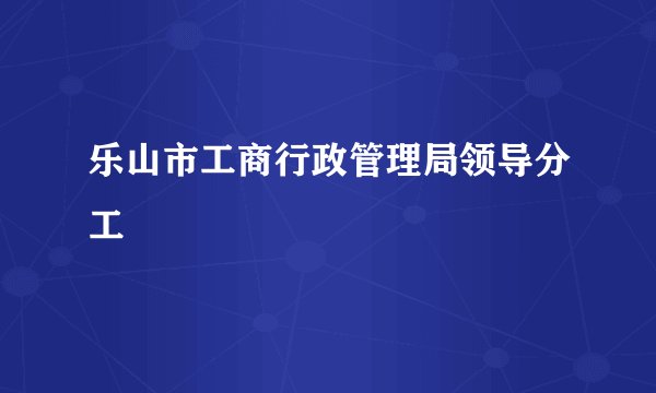 乐山市工商行政管理局领导分工