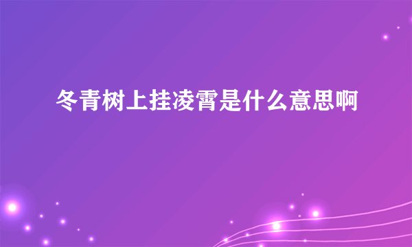 冬青树上挂凌霄是什么意思啊