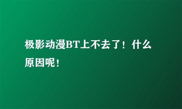 极影动漫BT上不去了！什么原因呢！