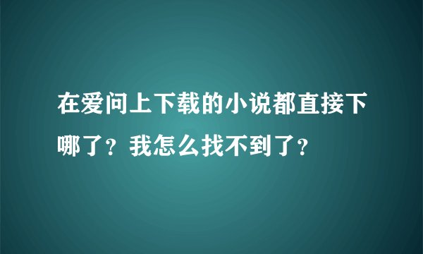 在爱问上下载的小说都直接下哪了？我怎么找不到了？