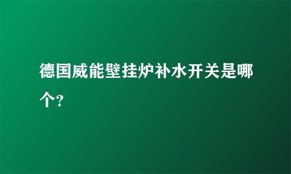 德国威能壁挂炉补水开关是哪个？
