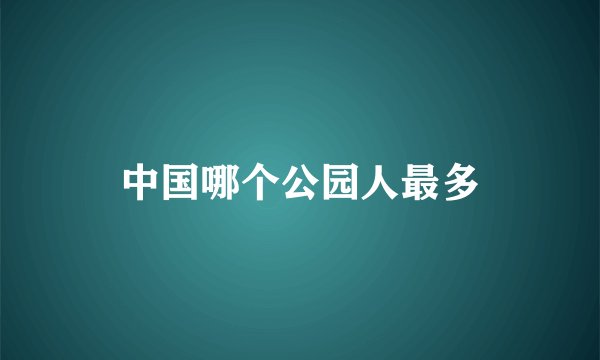 中国哪个公园人最多