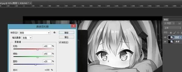 photoshop怎么给图片去色