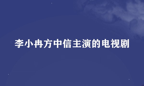 李小冉方中信主演的电视剧