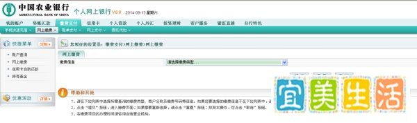农行网上银行怎么交电费