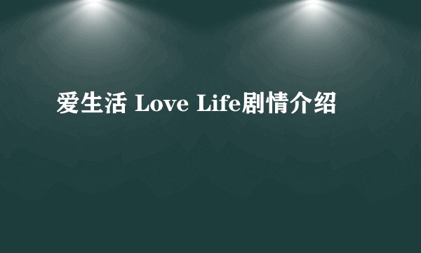 爱生活 Love Life剧情介绍