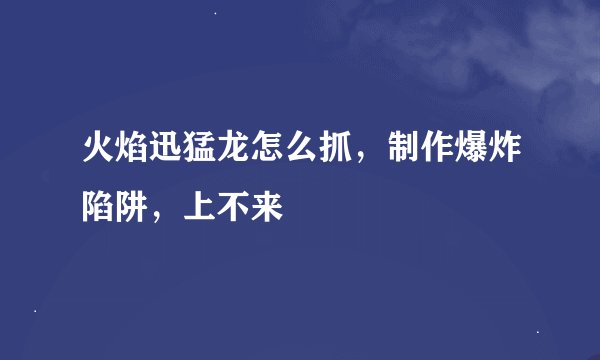 火焰迅猛龙怎么抓，制作爆炸陷阱，上不来