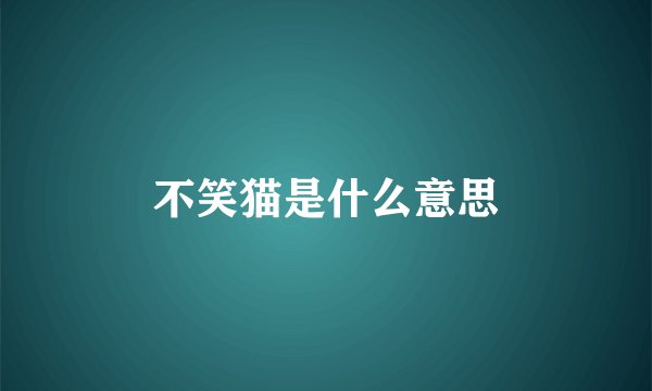 不笑猫是什么意思