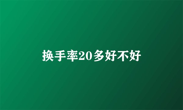 换手率20多好不好
