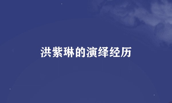 洪紫琳的演绎经历