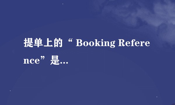 提单上的“ Booking Reference”是什么意思？