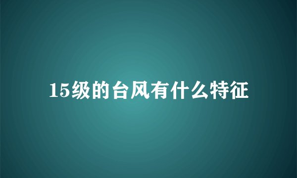 15级的台风有什么特征