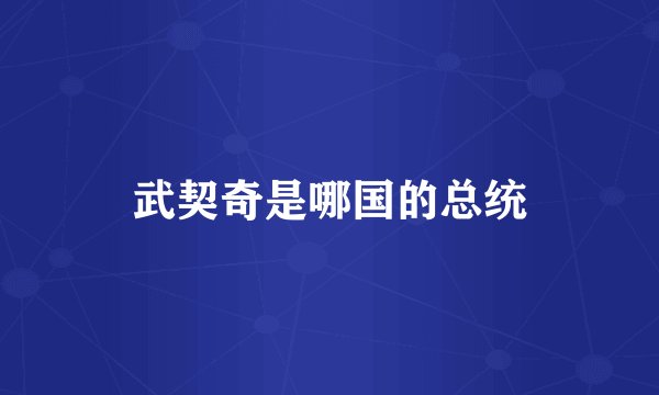 武契奇是哪国的总统