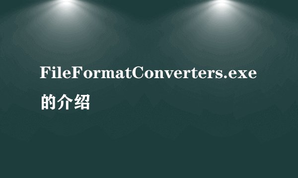 FileFormatConverters.exe的介绍
