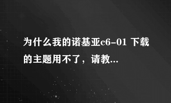 为什么我的诺基亚c6-01 下载的主题用不了，请教一下 哪里有