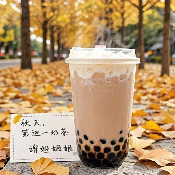 姐姐送的秋天第一杯奶茶怎么发朋友圈