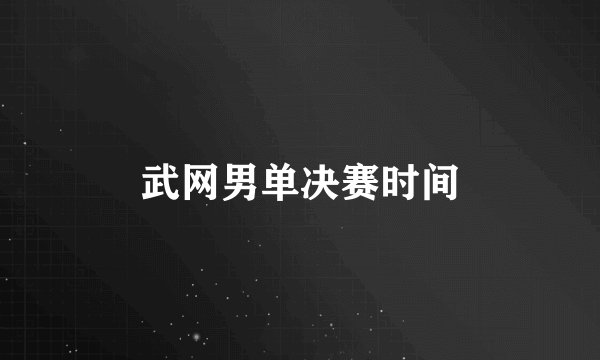 武网男单决赛时间