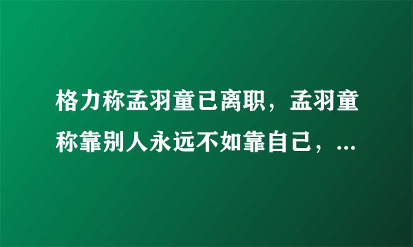 格力称孟羽童已离职，孟羽童称靠别人永远不如靠自己，如何看待此事？对格力和孟羽童本人有何影响？