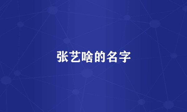 张艺啥的名字