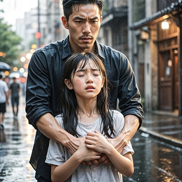 避雨少女遇到大叔被大叔欺负的电影