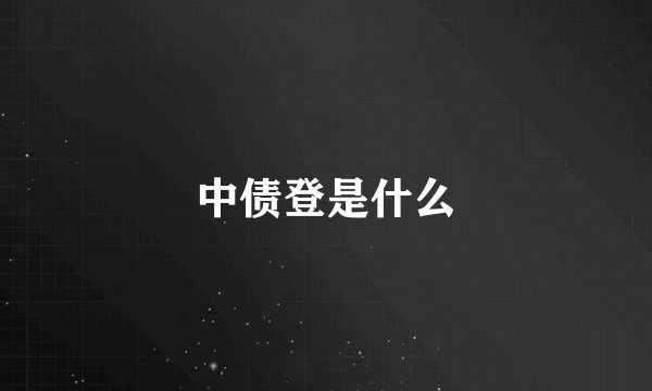 中债登是什么