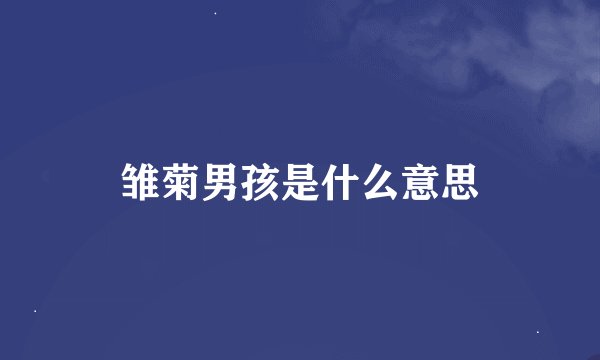 雏菊男孩是什么意思