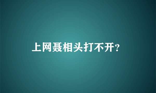 上网聂相头打不开？