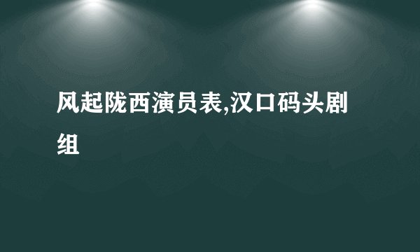 风起陇西演员表,汉口码头剧组