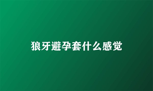 狼牙避孕套什么感觉