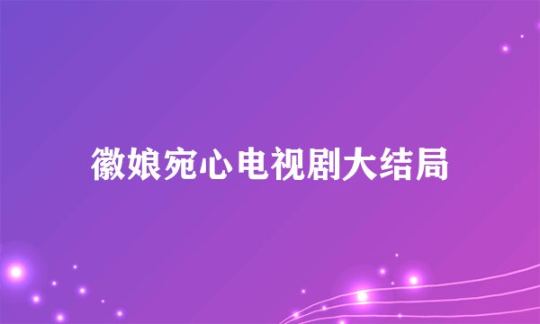 徽娘宛心电视剧大结局