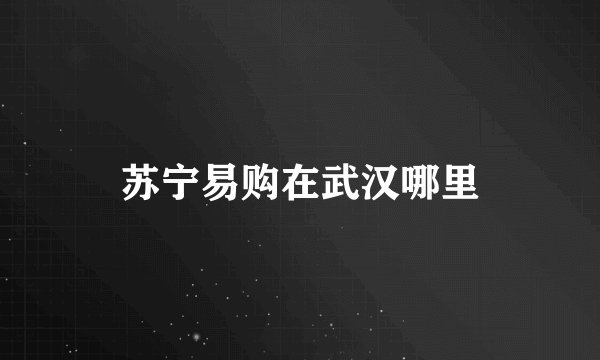苏宁易购在武汉哪里