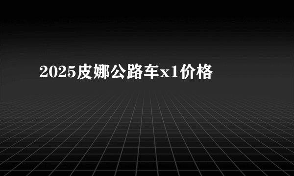 2025皮娜公路车x1价格