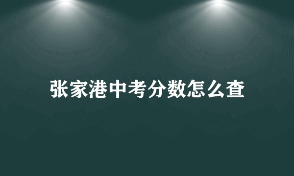 张家港中考分数怎么查