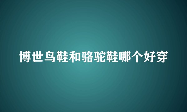 博世鸟鞋和骆驼鞋哪个好穿
