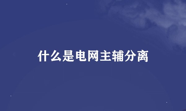 什么是电网主辅分离