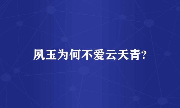夙玉为何不爱云天青?