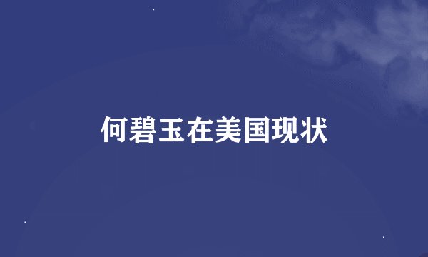 何碧玉在美国现状