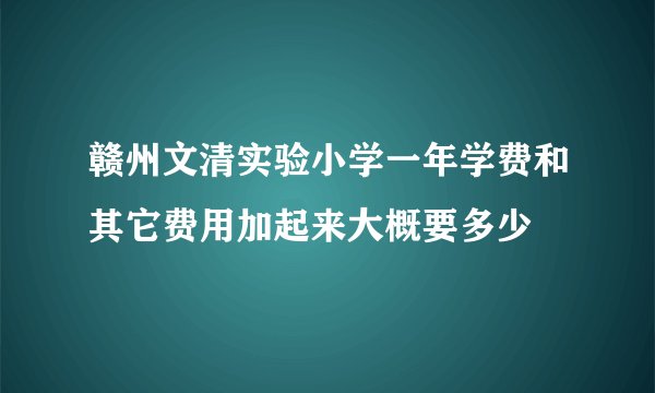 赣州文清实验小学一年学费和其它费用加起来大概要多少